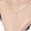 Klassische Mode Goldfarbe Voller Zirkon Glänzender Kreuz Anhänger Halskette für Damen Herren Gothic Luxus Halsband Schmuck Zubehör Geschenk