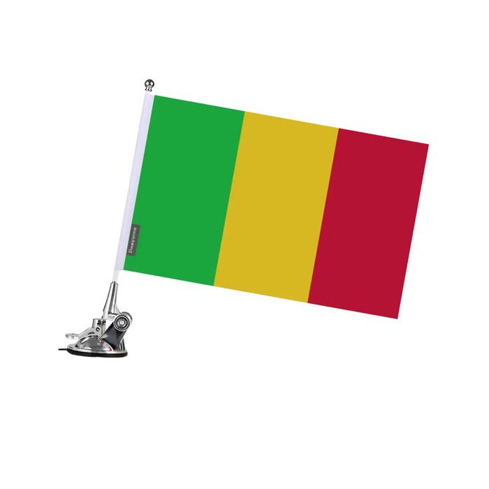 Drapeau - Mali - 27 x 35 cm - Mât à Ventouse - Polyester - Impression recto/verso