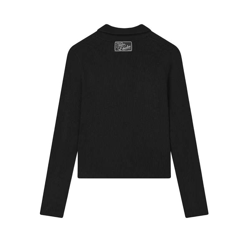 New FILA X ETUDES Sweater Women's Jet Black F11W516401F-BK