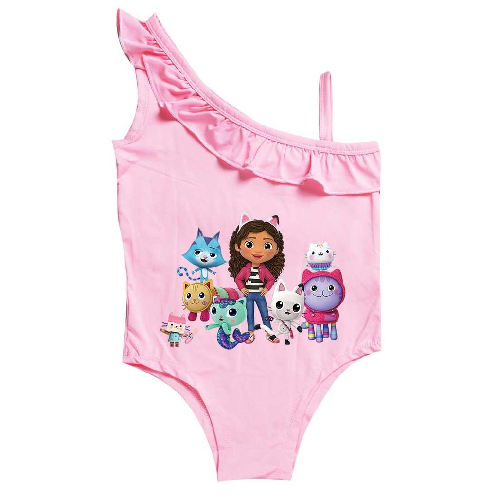 Kids Gabby Cat Swimwear Gabby's Dollhouse Girl Swimsuit One Piece Swimsuit For Baby Girls Toddler Beachewear