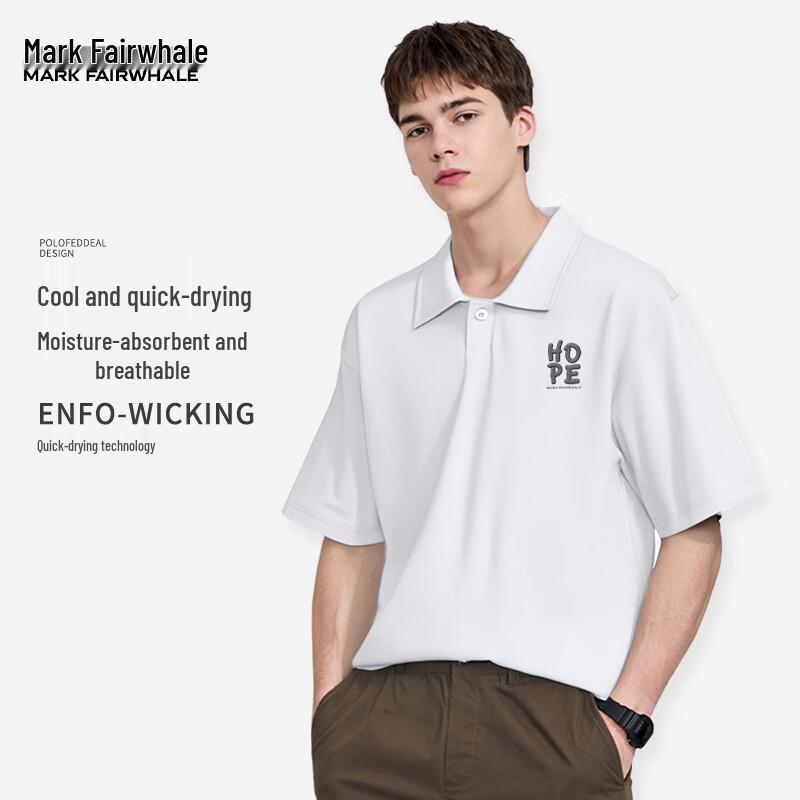 

Mark Fairwhale Men s Letter Print Pique Polo Shirt 2XL