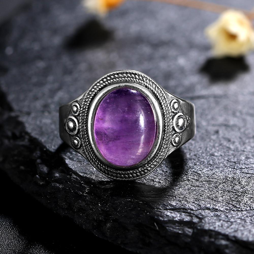 CopperRings Natural Amethyst Gemstone Rings for Women Wedding Bands Anniversary Gift Fine Jewelry