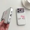 Apple 17 Pro Max Transparent Leopard Print iPhone 16/15 Case with Large Window and KT Cat Expression, Drop-Proof