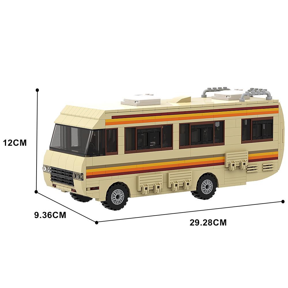 Gobricks MOC Classic Movie Breaking Bad Car Constructing Blocks Kit Walter White Pinkman Cooking Lab RV Vehicle For Presents