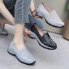 Fashion GKTINOO 2025 Spring Real Leather Shoes Thick Bottom Women Shoes Wedges Cutout Sneakers Platform Loafers Lightweight Mom Shoes