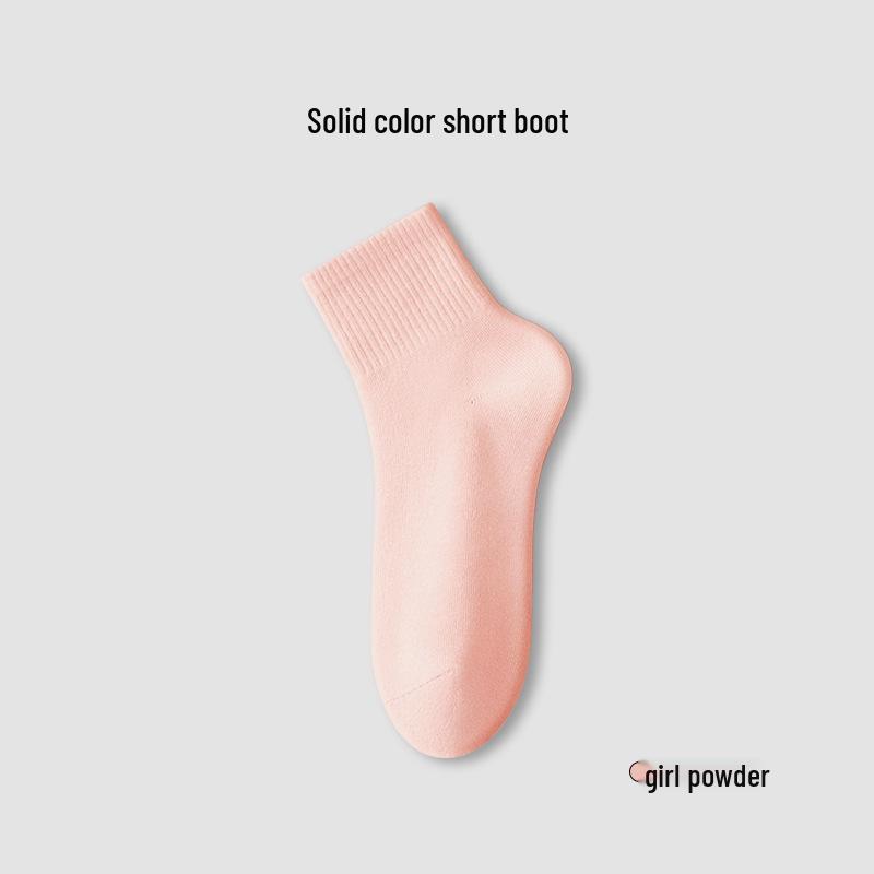 Women's Mid-Calf Pure Cotton Socks - Odor-Absorbing, Sweat-Wicking, Anti-Pilling for Spring & Summer