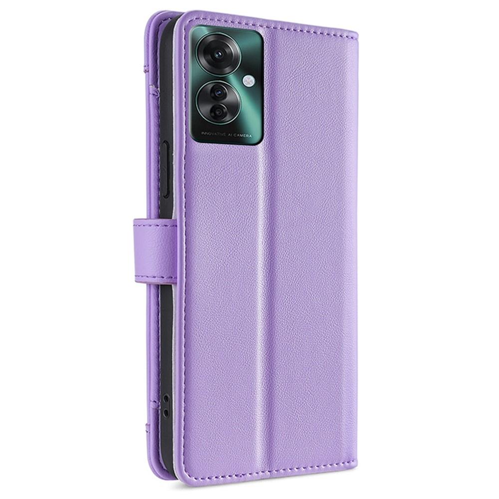 Oppo Reno 11F 5G Flip Case, Wallet Zipper Pocket, Purple