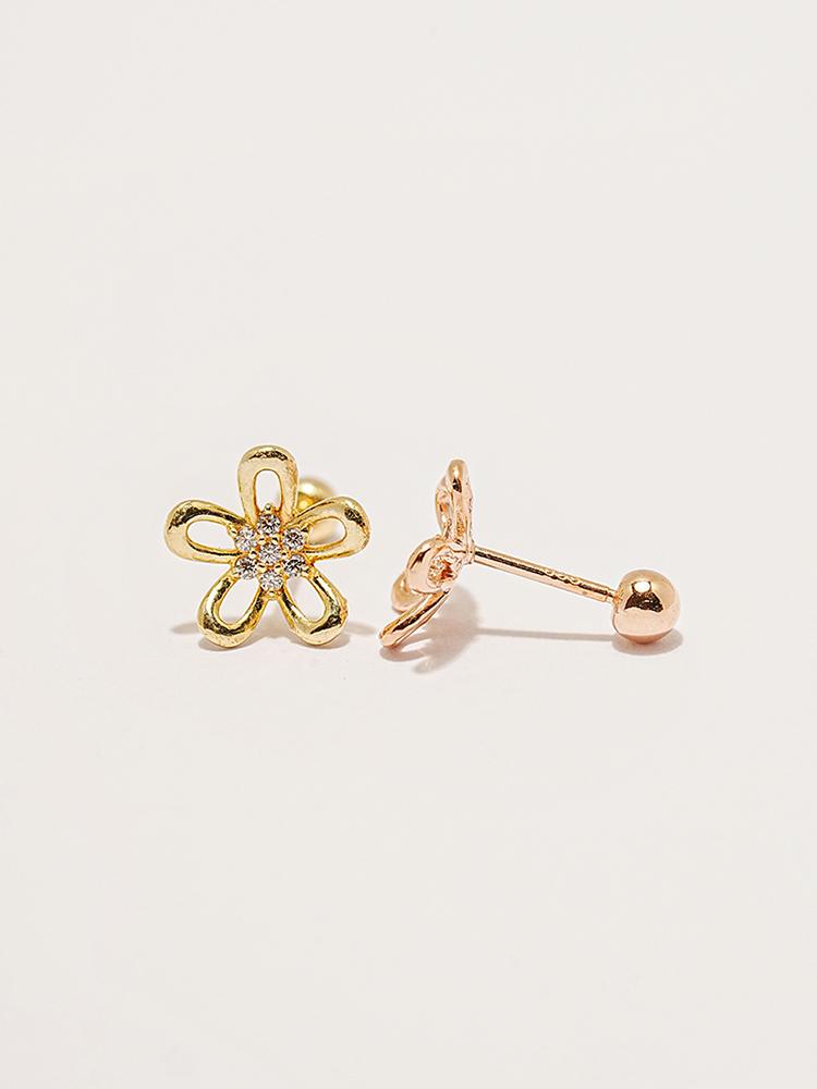 Minimal Piercing 14K Edelweiss Piercing Earrings