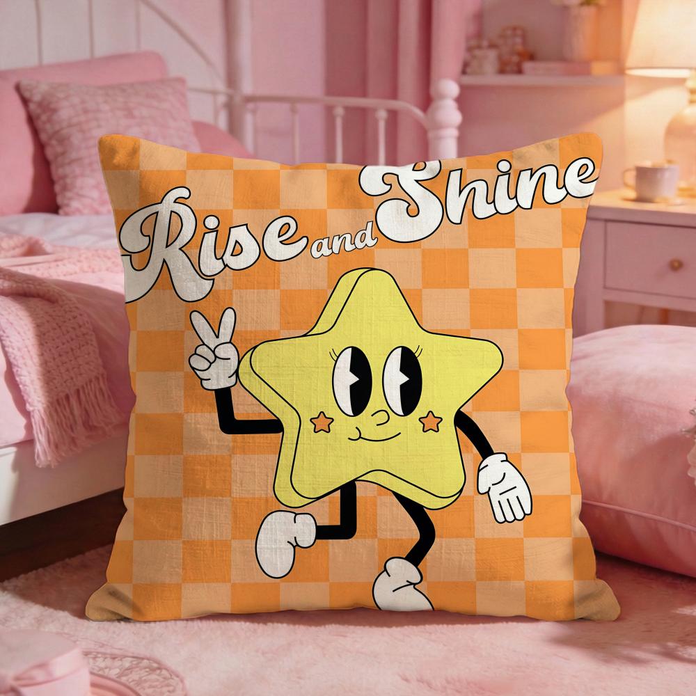 ArtCartoon Big EyesS Cushion Cover Premium Comfort Reversible Pillow Cove Two in One Design for Any Room Car Interior
