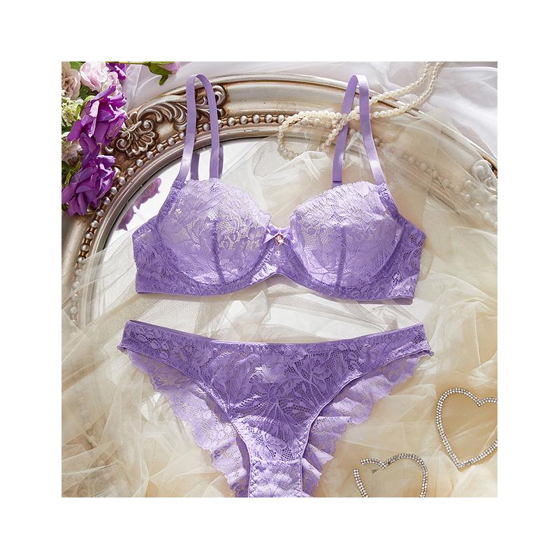 French Lace Lingerie Set: Sexy Hollowed-Out Bra & Thong Duo