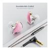 BASN Bmaster IEM Monitor Earphones Triple Driver In-Ear Monitor with 2 Detachable MMCX Cables for Musicians/Drummers Canal Wired Earphones (Pink)