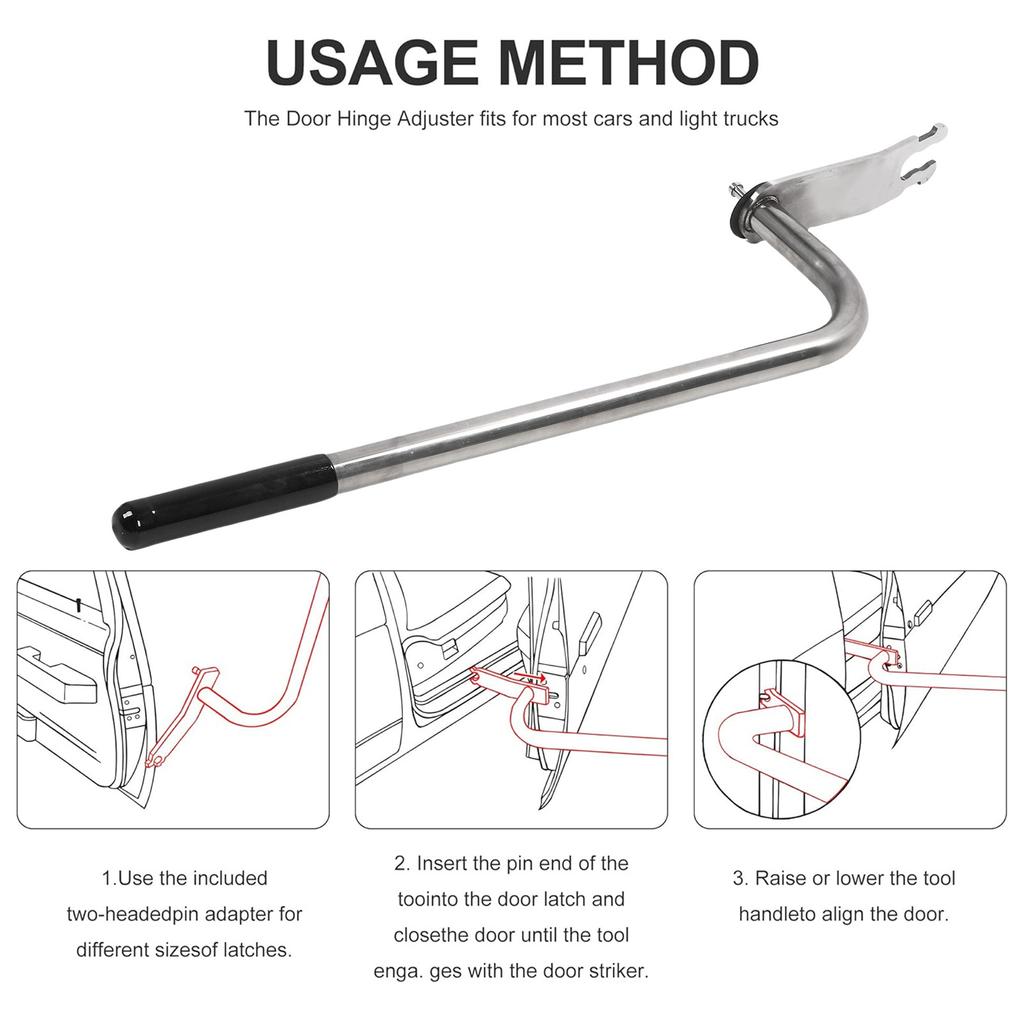 Car Door Adjuster Tool Wearproof Door Hinges Adjuster Alignment Bar Multifunctional  Fit for Most Cars Light Trucks