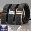 Men's Casual Patchwork Faux Leather Waist Belt with Letter Pattern