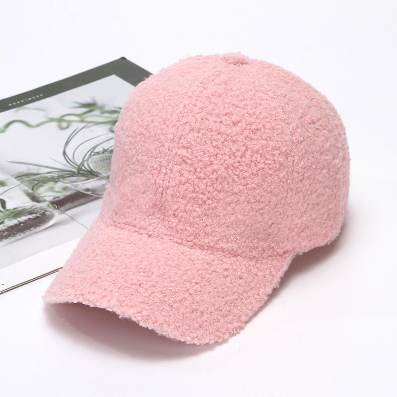Winter Women's Plush Baseball Cap Warm In Autumn and Winter Solid Color Duck Tongue Hat