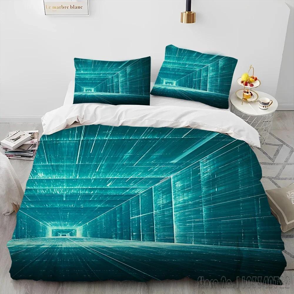 3D Visual Illusion Geometric Duvet Cover Set HD Comforter Cover for Kids Bedding Sets Bedclothes Bedroom Decor