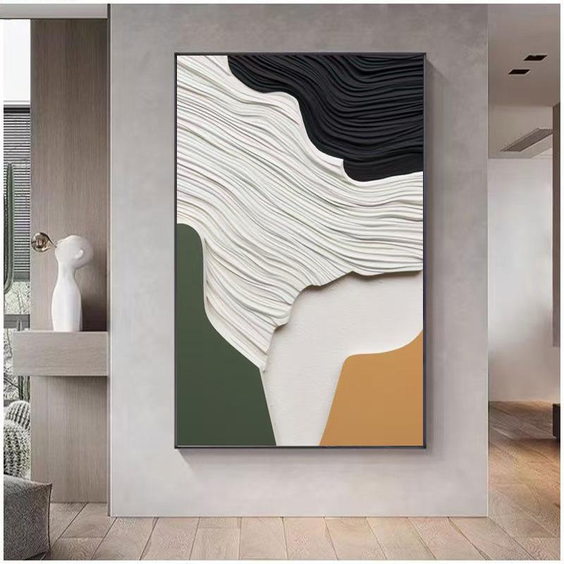 Colorful Abstract Oil Canvas Wall Art for Living Room & Bedroom - Frameless