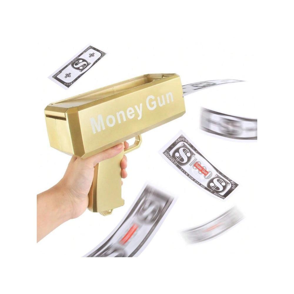 

1 золотой электрический пистолет-распылитель для денег, в сочетании со 100 банкнотами, захватом денег, игрушечным пистолетом, молодежными творческими игрушками, игрушками для снятия стресса золотой