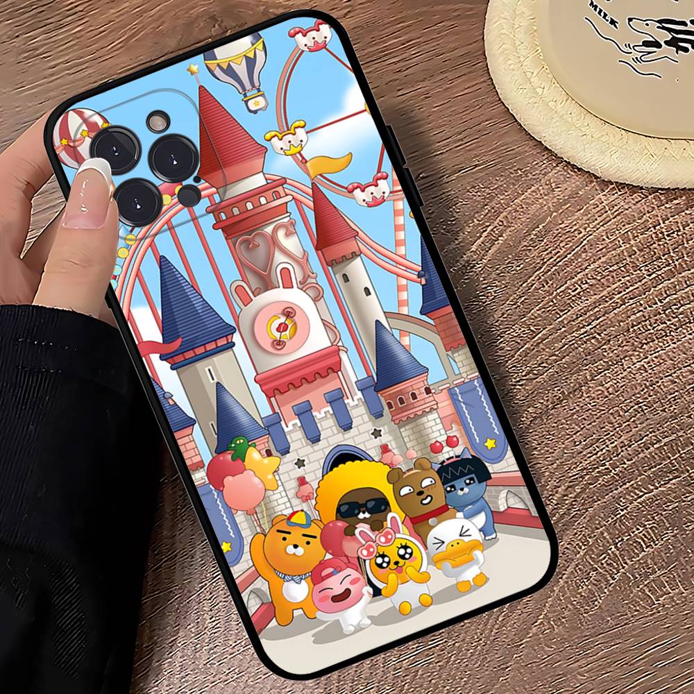 Cartoon K-KAKAO CUTE F-FRIENDS Phone Case For IPhone 17 16 15 14 13 12 Mini 11 Pro Plus Soft Silicone Cover