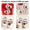 Women Cat Paw Gloves Cute Fuzzy Warm Half Finger Gloves Winter Plush Animal Paw Gloves for Girls Teens Cosplay Costume Parties Daily Wear