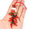 Mascot Wealth Lucky Brass Coin Chili Cabbage Tomato Keychain Chinese Knot Car Bag Hanging Ornament Fengshui Home Decoration Gift