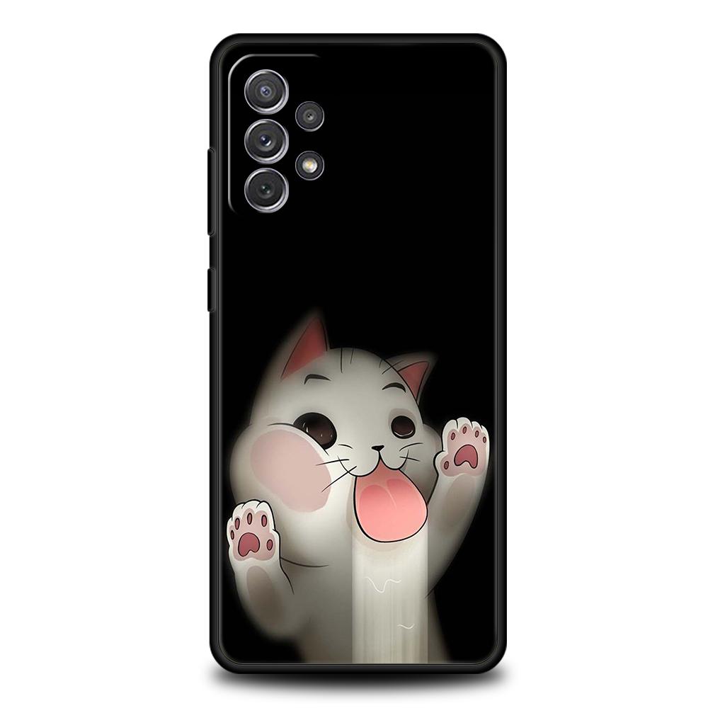 Cartoon Cat Phone Case for Samsung Galaxy A13 A14 A54 A73 A34 A51 A71 A22 A23 A32 A52 A01 A11 A21S A31 A41 Soft Shell Capas Bags