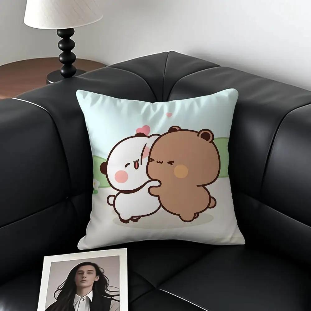 Cartoon Role Bubu Dudu Couple Pillow Case Anti-dustmite Pillowcase Invisible Zipper Silky Short Plush Sofa Cushion Cover