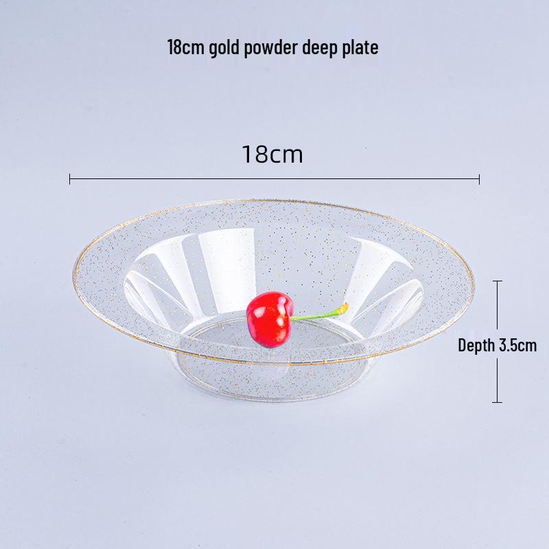 Thickened Transparent PS Plastic Plates - Crystal Butterfly Design for Steak, Fruit & More