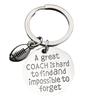 Stainless Steel Engraved Keychain for Coaches: Basketball & Football Grad Gift.
