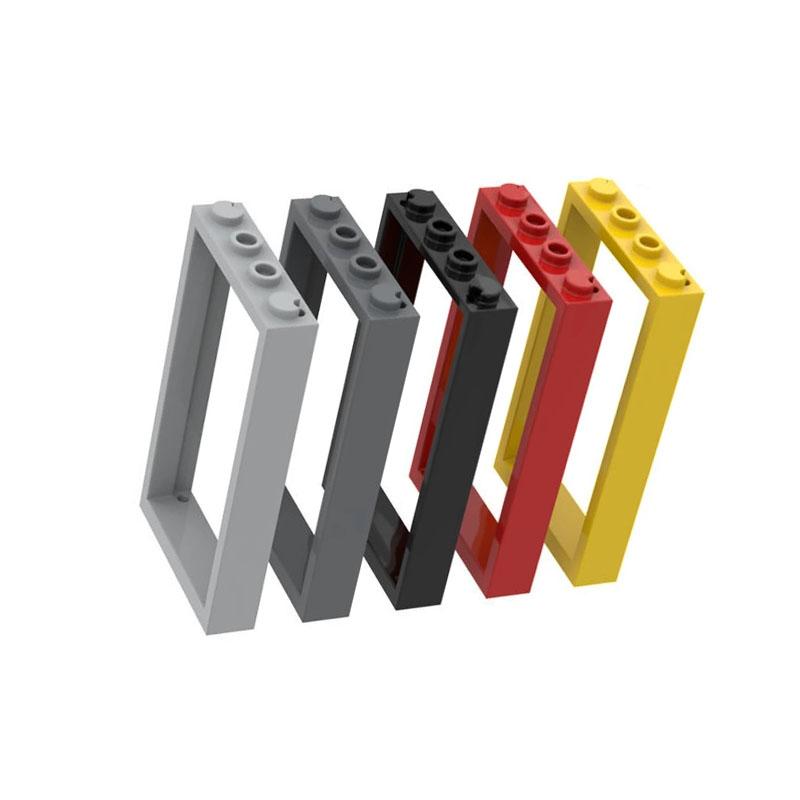 10 Peças 60596 30179 Moldura de Porta 1x4x6 Kit de Blocos de Construção Com 2 Furos Peças de Tijolos Quebra-Cabeça Ideia Brinquedos Presente de Aniversário de Criança Natal