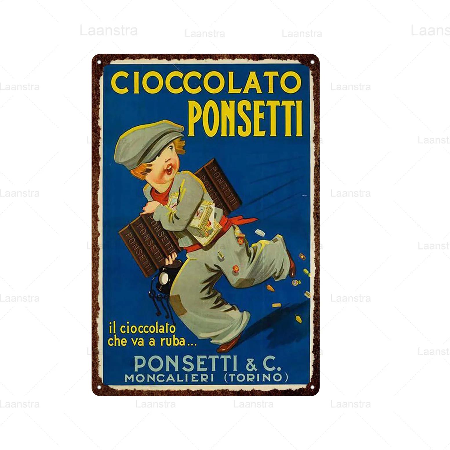 

Retro Tin Sign Metal Plate Switzerland Chocolate Milka Suchard Lindt Children Painting Candy Wall Art Decor Iron Sheet Metal 20x30cm（7.8x11.8inch）