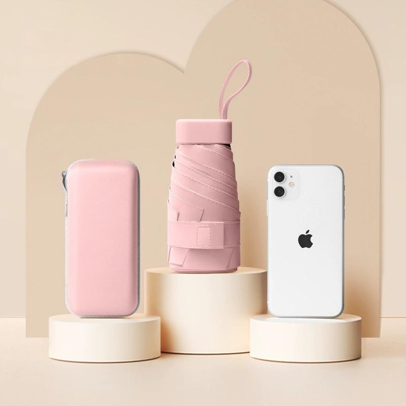 Mini Sun Protection 50+Uv Protection Capsule Rain Dual-Purpose Umbrella Folding Umbrella High-End Female Sun 50% Fold Umbrella