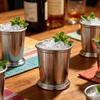 Whiskey Glass Julep Cups Copper Plated Wine Glasses 350ml Hammered Texture Metal Cocktail Glass Rust Resistant Barware for Party Bar Home Restaurant