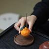 Kreativer Keramik Orangen Räucherstäbchenhalter Kreativer Räucherbrenner Holz Räucherstäbchenplatte Aschefänger Buddhismus Zubehör Heimdeko