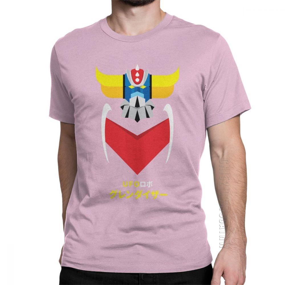 Grendizer Color And Japanese UFO Robot T Shirts For Men Designer Fun Tee Shirt O Neck Purified Cotton Clothing T Shirts