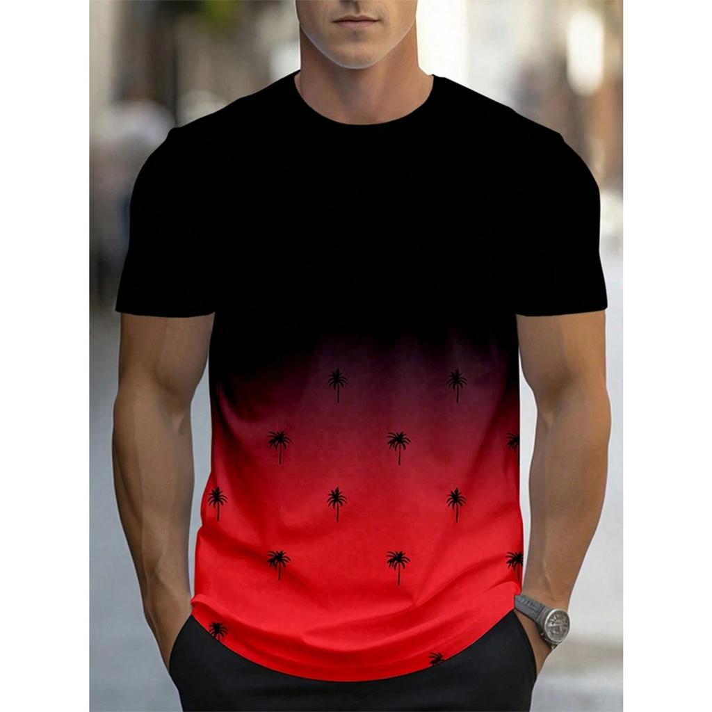 Hawaii Street Fashion Men's T-shirt New Summer Beach Vacation Men's Casual T-shirt Outdoor Sports Men's Short Sleeve Top