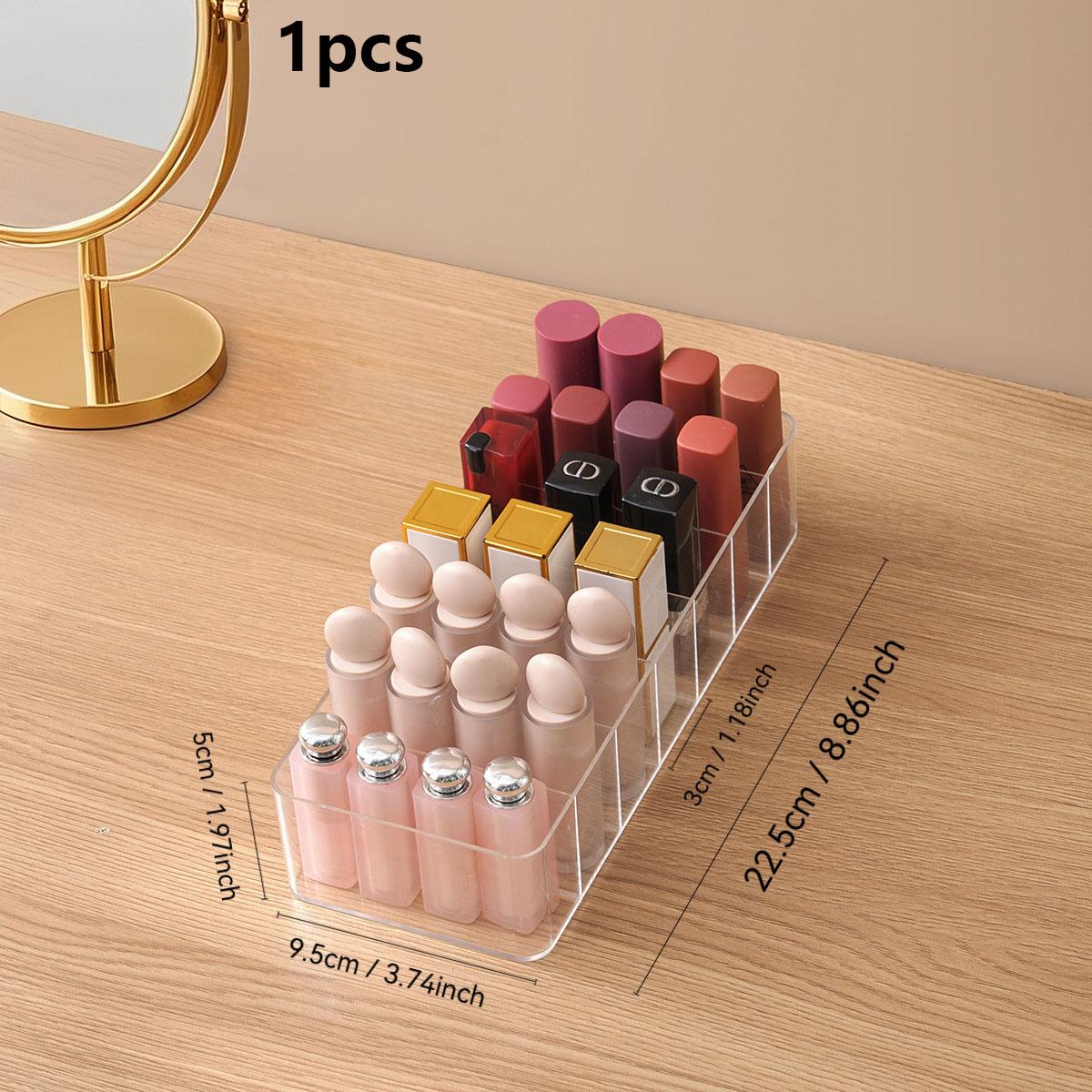 

Clear 7-Grid Makeup Palette Organizer Acrylic Drawer Storage Tray for Eyeshadows Blushes Cosmetics Vanity Makeup Organizer