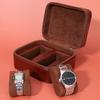 Elegant PU Leather Watch Case 2 Slots Timepieces Organizer Fashionable Watches Travel Pouch for Jewelry Enthusiasts