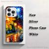 L-Leonid A-Afremov Oil Painting Phone Case iPhone 17,16,15,14,13,12,11,Pro,Max,Plus,Mini,XS,SE Anti Fall White Matte Hard Bumper