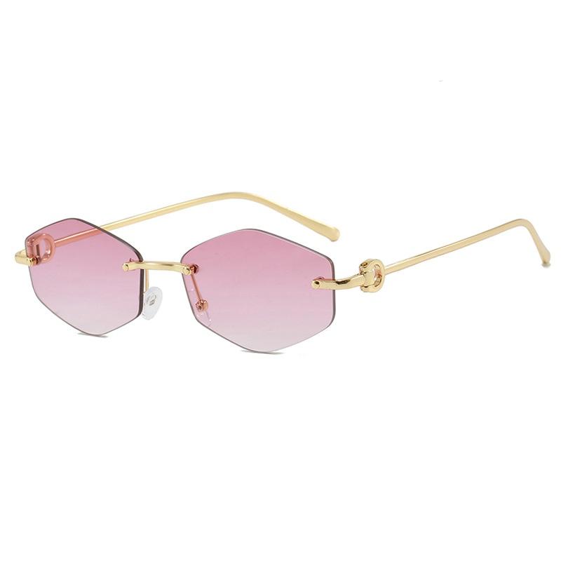New Luxury Frameless Diamond Shaped Women Sunglasses Personalized Brand Design Trendy Men Gafas De Sol UV400