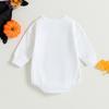 Herbst Baby Jungen Mädchen Halloween Strampler Kleidung Geist Brief Drucken Lange Hülse O-ansatz Sweatshirts Overalls