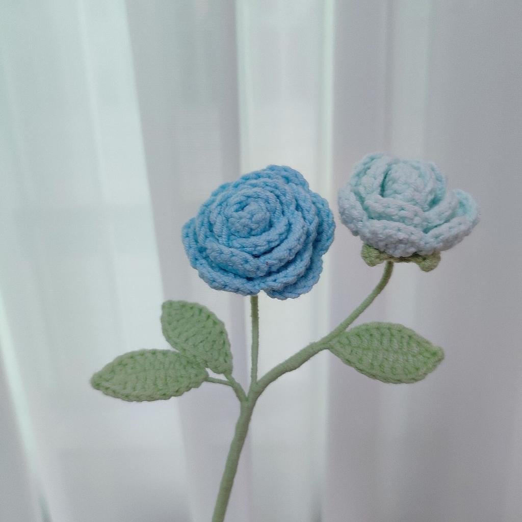 Mini Rose Crochet Flowers Creative Knitted Flowers Crochet Woven Flower Bouquet Wedding Party Home Decor Gift