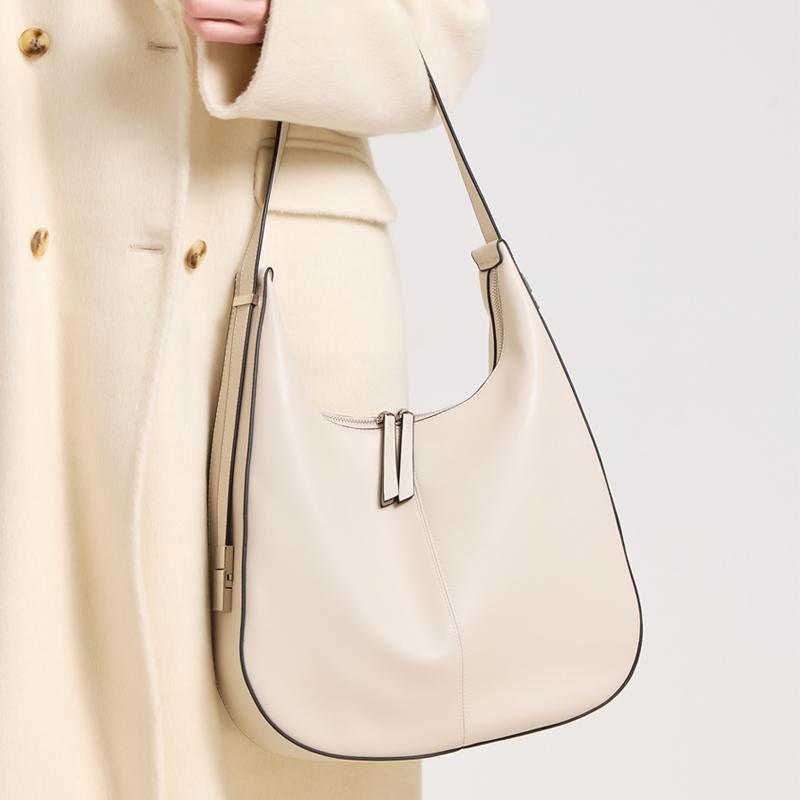 2026 new women's Retro Waxed Genuine Leather Tote Bag Female large capacity Underarm Shoulder Bag Designer Luxury Brand Handbag