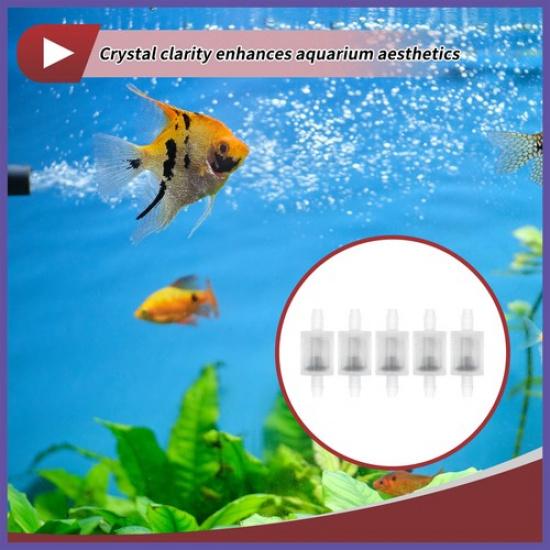 5pcs 1/8" Inline Check Valve One Way Non Return Barb Hose Fitting Plastic Clear