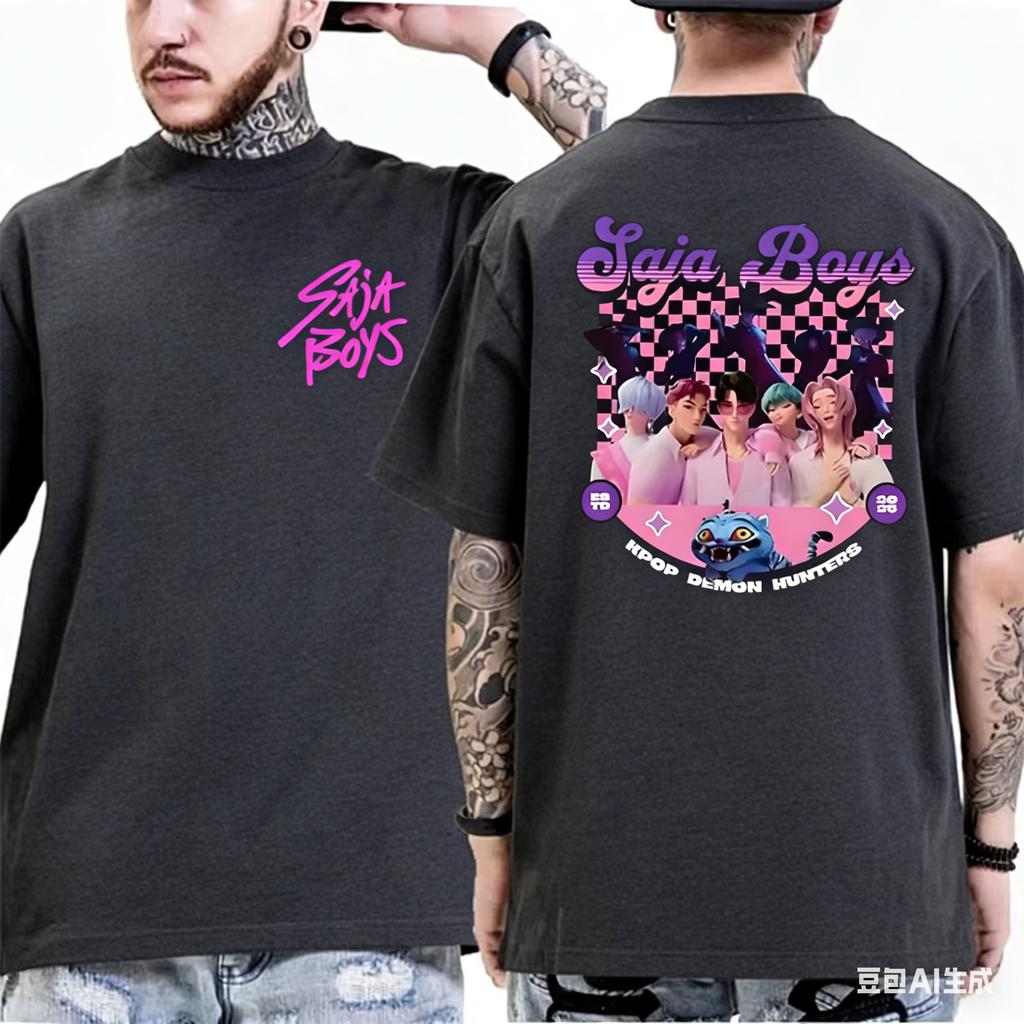 SAjA BoysK Pop Dämonenjäger Offiziell autorisiert Netflix Animationsfilm Sommer 2026 Herren Damen Luxus Baumwolle Übergröße T-Shirt