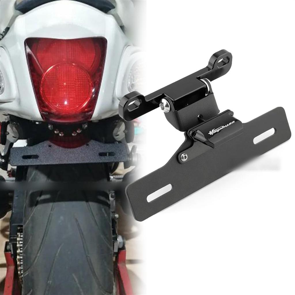 License Plate Holder Suzuki Hayabusa GSX1300R 2008-2020 Motorcycle Tail Frame Bracket License Plate Holder License Plate Holder (Color: Black)