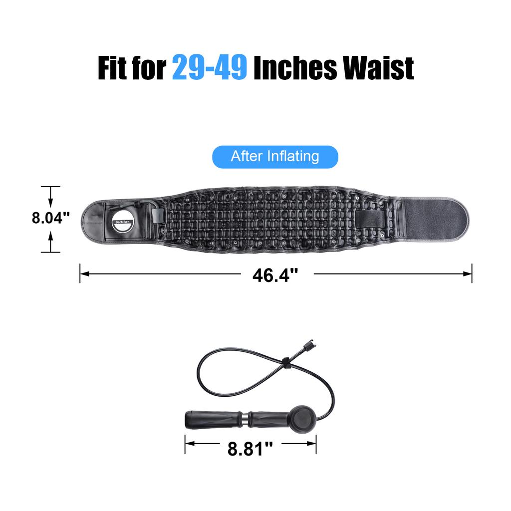Decompression Back Belt Lumbar Support Belt for Men & Women Lower Back Pain Relief Waistband Back Traction Fits Waist Size 29-49