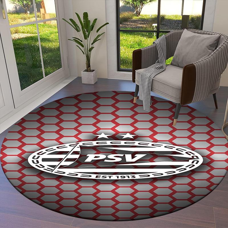 Philips Sport Vereniging Round Area Rug,Carpet Rug for Living Room Bedroom Sofa Playroom Decor,Non-slip Floor Mat