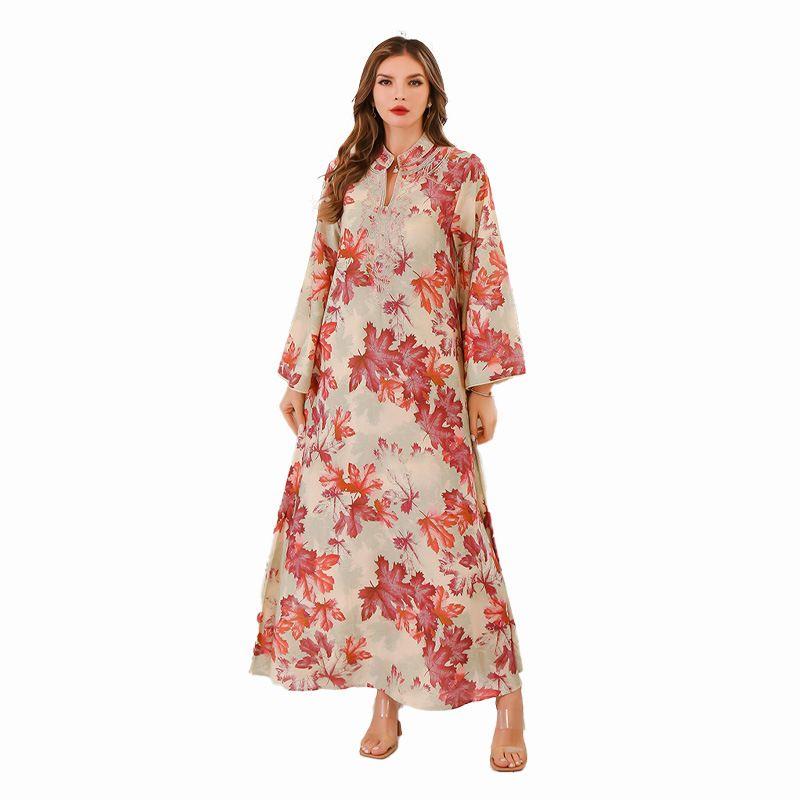 Summer Big Robe Dress2025 Women clothes Summer Middle East Dress Print Long dress Dubai Robe