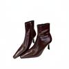 Eckiger Kopf Französisches Nischendesign Sinn High Heel Kurze Stiefel Damen 2025 Herbst Neu Temperament Dünne Kurze Stiefel Frühling und Herbst Einzelstiefel
