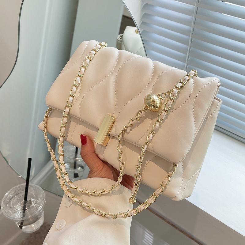Spring Fashion Small Square Bags for Women  Soft Leather Flap Design One Shoulder Bag Lady Commuter Handbags Purses